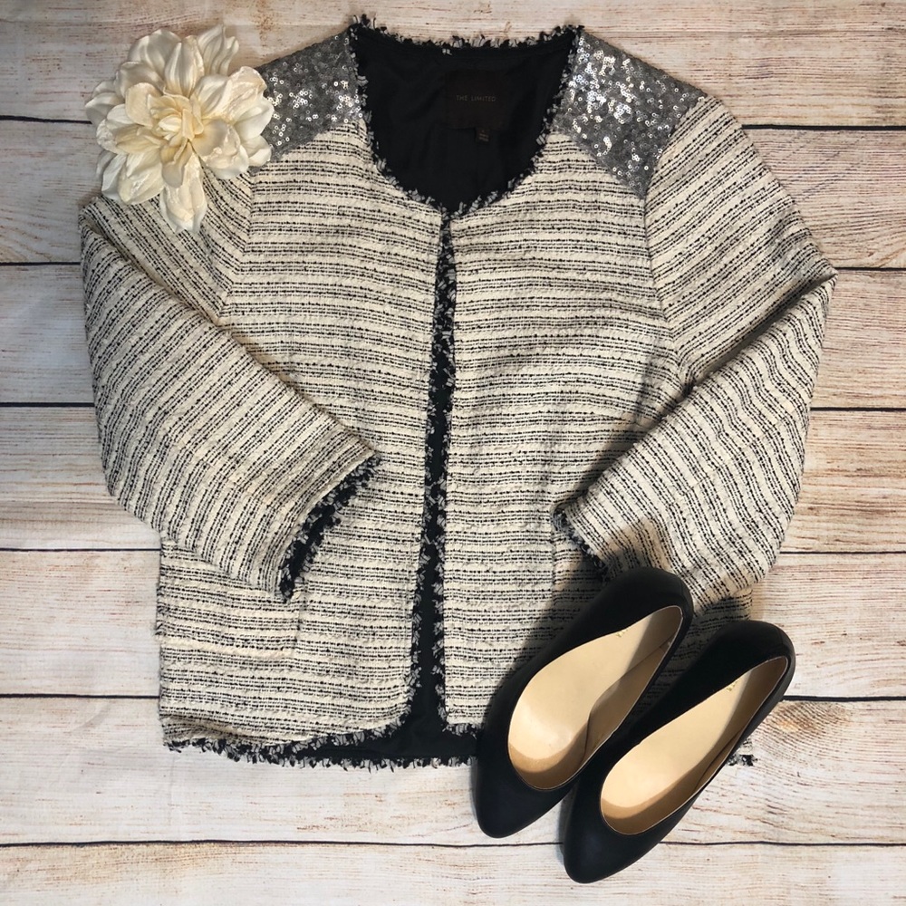 Limited 3/4 sleeve tweed jacket Sz L